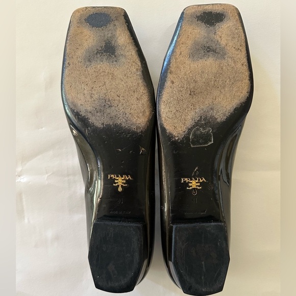 PRADA Vintage Milano Two Tone Patent Leather Flats,Brown/Black,Size 41 (10.5-11) - Picture 6 of 10